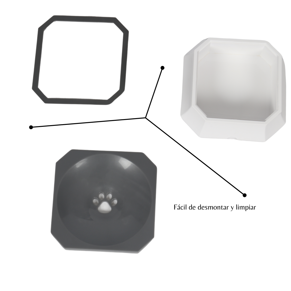 Bebedero para Perro o Gato Antiderrames| Plastico| DUKE´S
|Tazón de agua para mascotas a prueba de derrames con base antideslizante y filtro flotante - Diseño transparente, ideal para perros y gatos, perfecto para viajes, sin batería, estación de agua para mascotas | Diseño funcional para mascotas | Tazón de plástico duradero, tazón de agua para perros