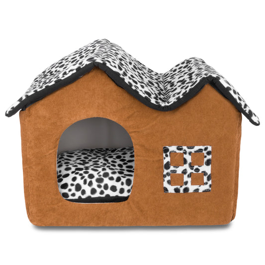 Casa para perros suave, | DUKE´S Acogedora casa para perros para todas las estaciones en estilo de dibujos animados, adecuada para perros pequeños, con un diseño de villa cerrado. Es lavable y proporciona calor en invierno.
Casa Cama para razas pequeñas y razas medianas