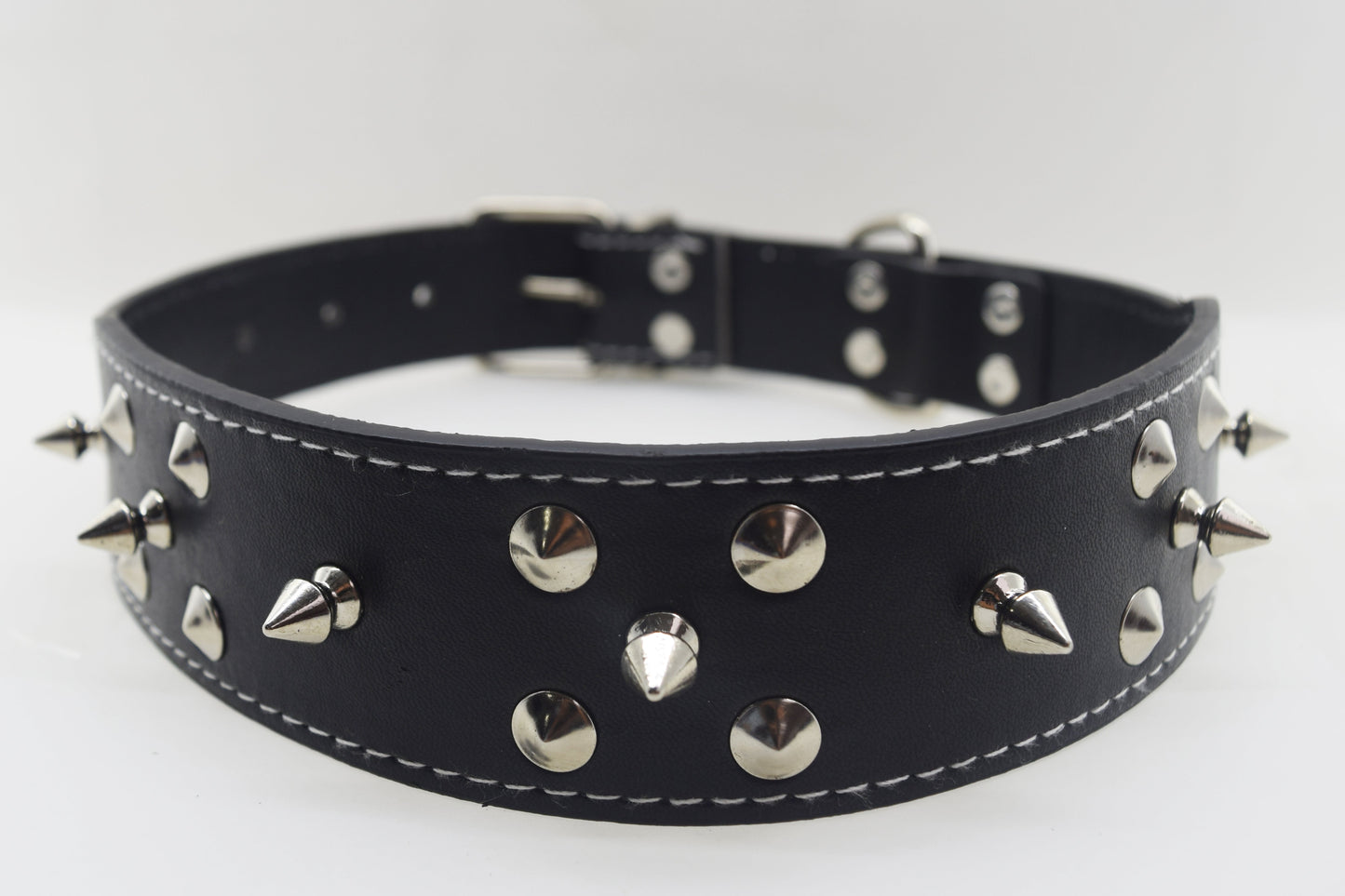 Collar para Perro de Picos de Metal | DUKE´S, Collares Ajustables Acolchados para Mascotas de Tamaño Pequeño a Grande, Patrón Sólido, Material Duradero, Collar Personalizado para Perros