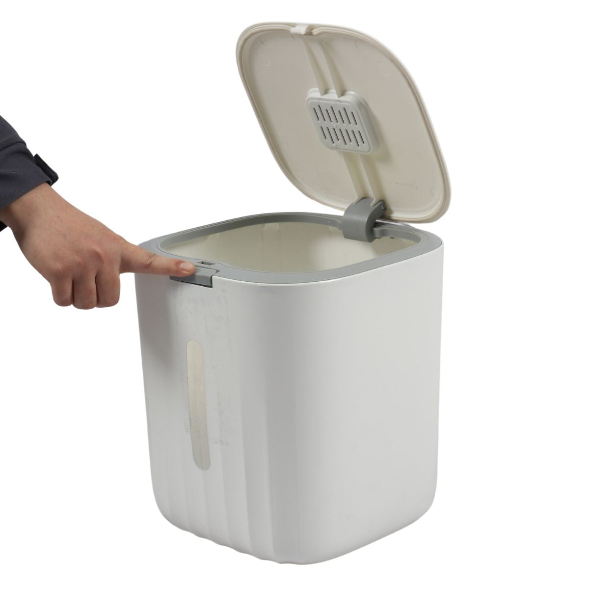 Contenedor hermético para alimentos para mascotas, capacidad de 4.99 kg, plástico sin BPA, rectángulo con tapa abatible, dispensador de alimentos secos para perros y gatos grandes, fácil de limpiar, sellado duradero, ideal para almacenamiento en la cocina, regalo perfecto para los amantes de las mascotas.| DUKE´S| ESFLO