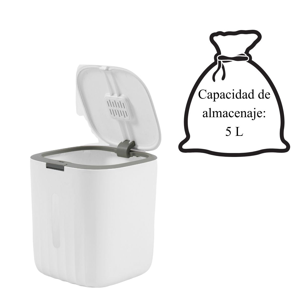 Contenedor hermético para alimentos para mascotas, capacidad de 4.99 kg, plástico sin BPA, rectángulo con tapa abatible, dispensador de alimentos secos para perros y gatos grandes, fácil de limpiar, sellado duradero, ideal para almacenamiento en la cocina, regalo perfecto para los amantes de las mascotas.| DUKE´S| ESFLO