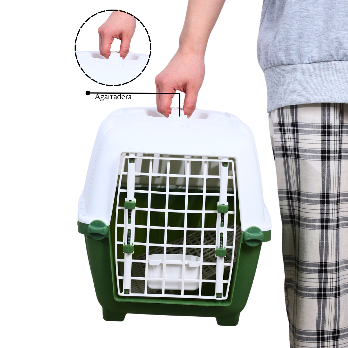 Jaula Transportadora para Perro/Gato de Aire Compacto para Gatos y Perros Pequeños - Material PP Duradero, Caja de Mascotas Portátil con Ventilación y Puerta de Acceso Fácil, Ideal para Viajes en Avión y Uso al Aire Libre, Caja de Viaje para Mascotas | Transportador de Mascotas Compacto | Caja de Mascotas Ventilada| Integrada con Bebedero| Con rejilla| DUKE´S