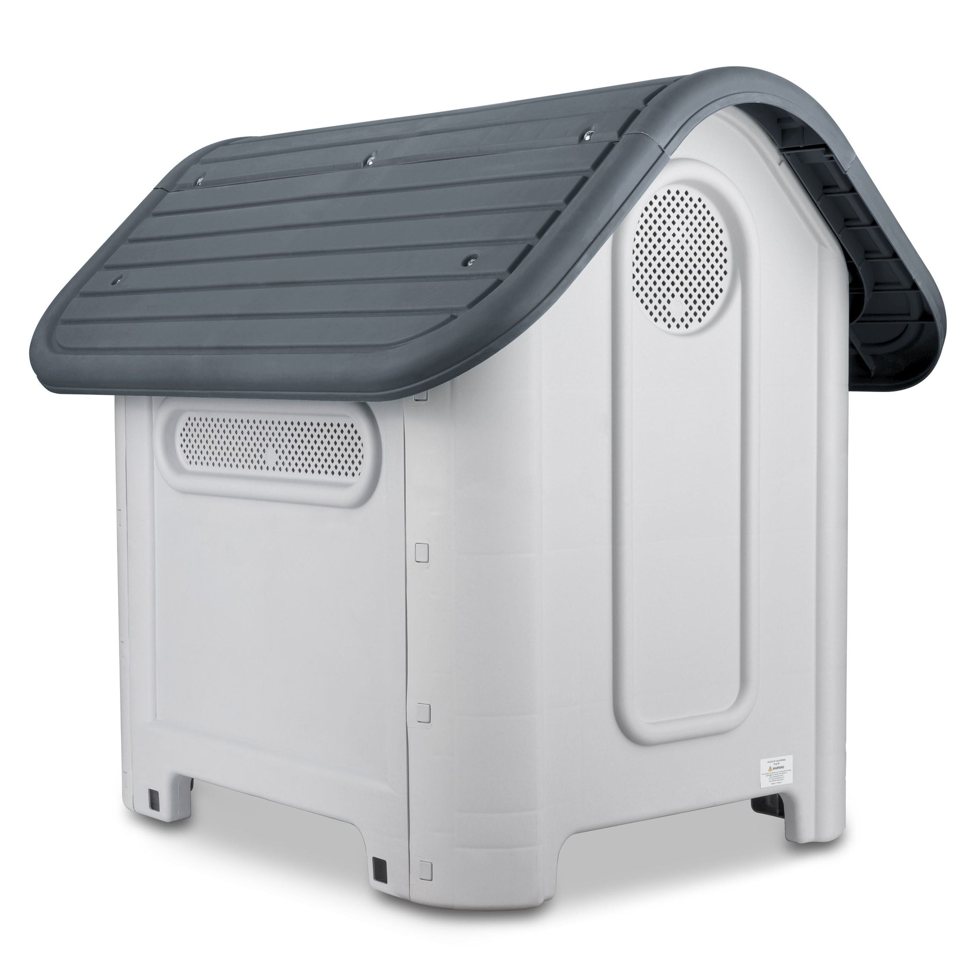 Casa de plástico para perros Medianos-Grandes de hasta- Duradera, caseta para exteriores de todas las estaciones, resistente al viento y al sol, fácil de limpiar y rápida de armar para uso en patio trasero, patio y jardín| a Prueba de Viento para Razas de Tamaño Mediano, Techo Azul y Ventanas de Ventilación Incluidas, Casa para Perros Exterior Impermeable| DUKE´S| ESFLO Perro Chico/ Mediano | Ventana| Ventilación