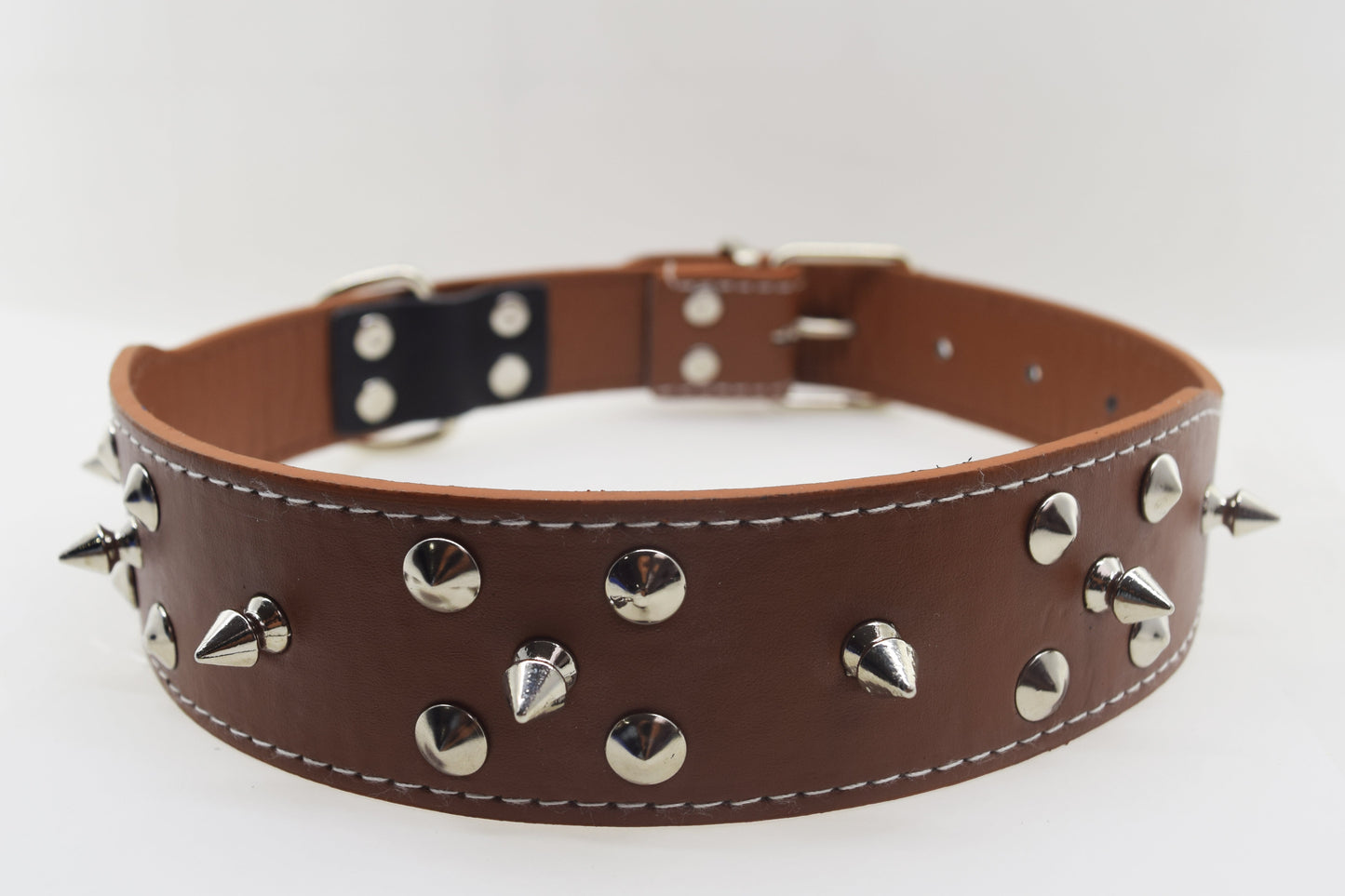 Collar para Perro de Picos de Metal | DUKE´S, Collares Ajustables Acolchados para Mascotas de Tamaño Pequeño a Grande, Patrón Sólido, Material Duradero, Collar Personalizado para Perros