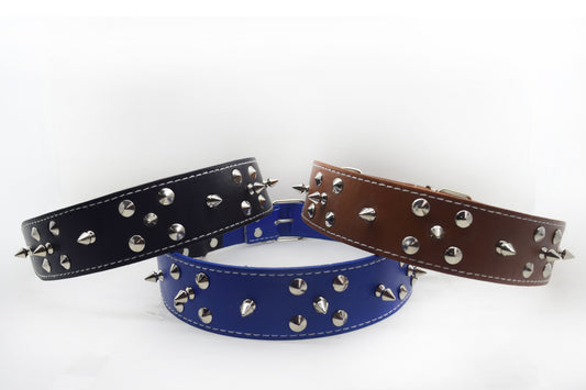 Collar para Perro de Picos de Metal | DUKE´S, Collares Ajustables Acolchados para Mascotas de Tamaño Pequeño a Grande, Patrón Sólido, Material Duradero, Collar Personalizado para Perros