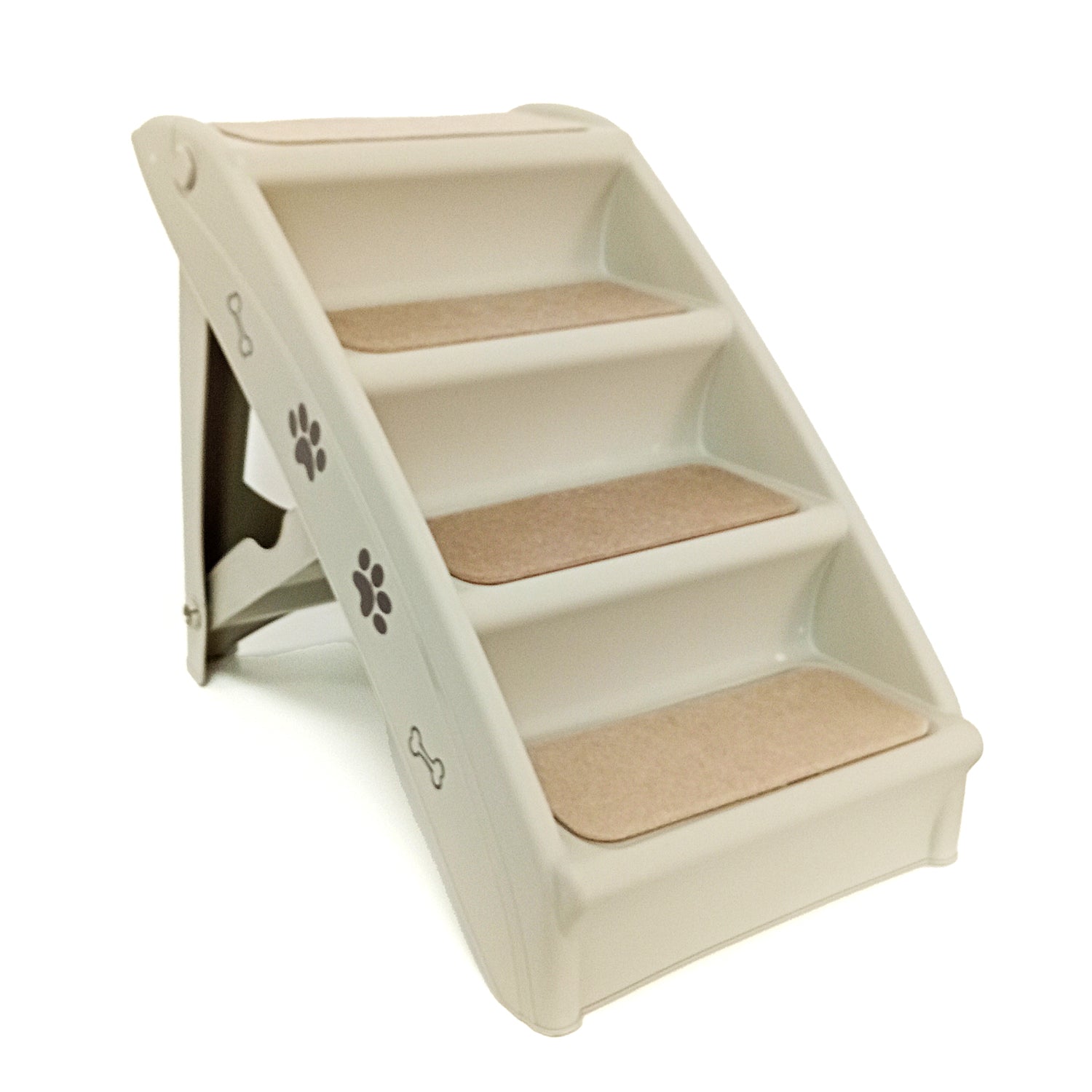 Escalera Plegable para Perro o Gato Talla Mediana de Ángulo Recto para Mascotas, Material PP, Diseño de Huellas de Patas y Huesos Adorables, Fácil de Armar y Guardar, Escalones Antideslizantes para Uso en el Hogar - Ideal para Sofá, Cama y Más, Escalera para Mascotas | Escalera para Mascotas Moderna | Escalera para Mascotas Duradera| 1 Pieza | DUKE´S