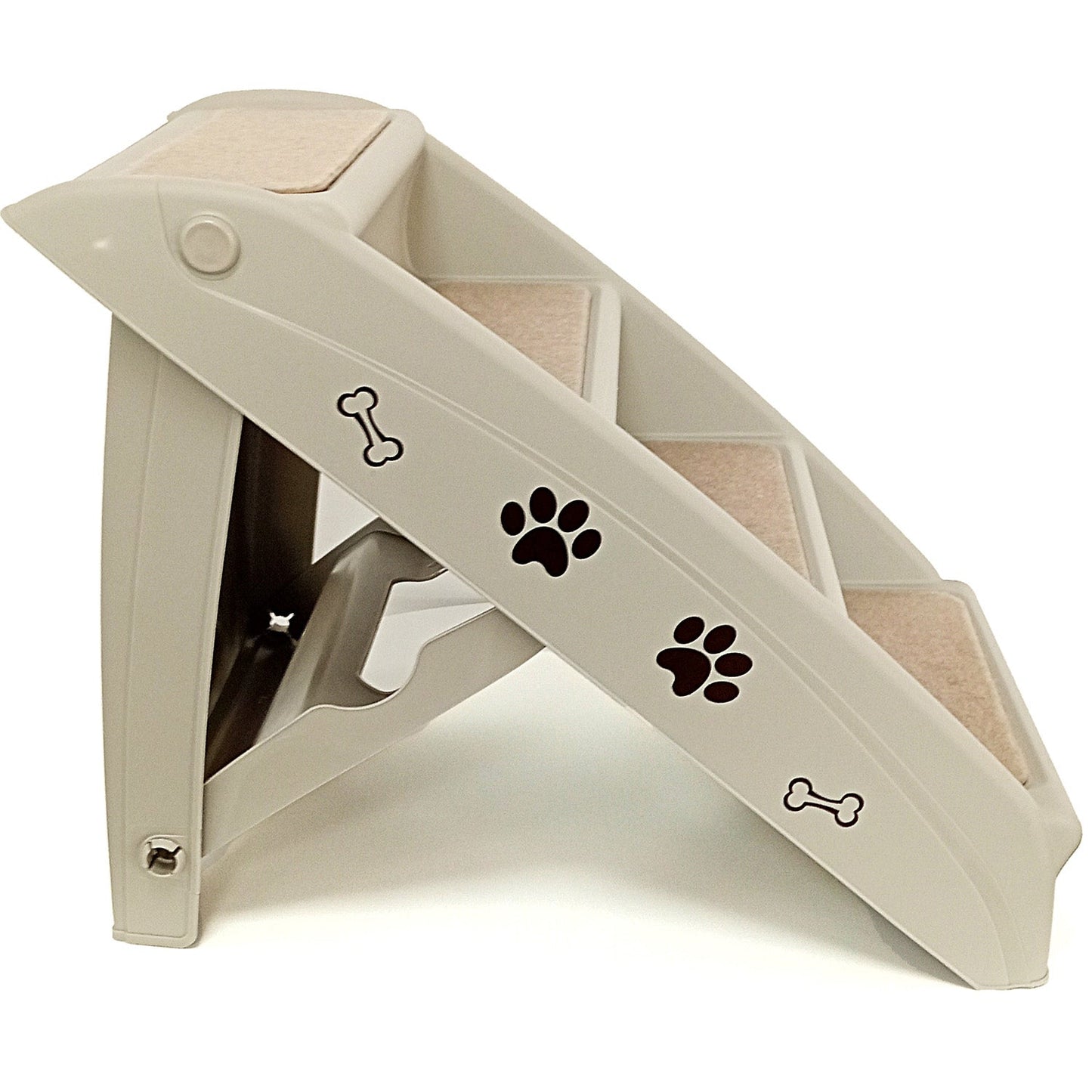 Escalera Plegable para Perro o Gato Talla Mediana de Ángulo Recto para Mascotas, Material PP, Diseño de Huellas de Patas y Huesos Adorables, Fácil de Armar y Guardar, Escalones Antideslizantes para Uso en el Hogar - Ideal para Sofá, Cama y Más, Escalera para Mascotas | Escalera para Mascotas Moderna | Escalera para Mascotas Duradera| 1 Pieza | DUKE´S