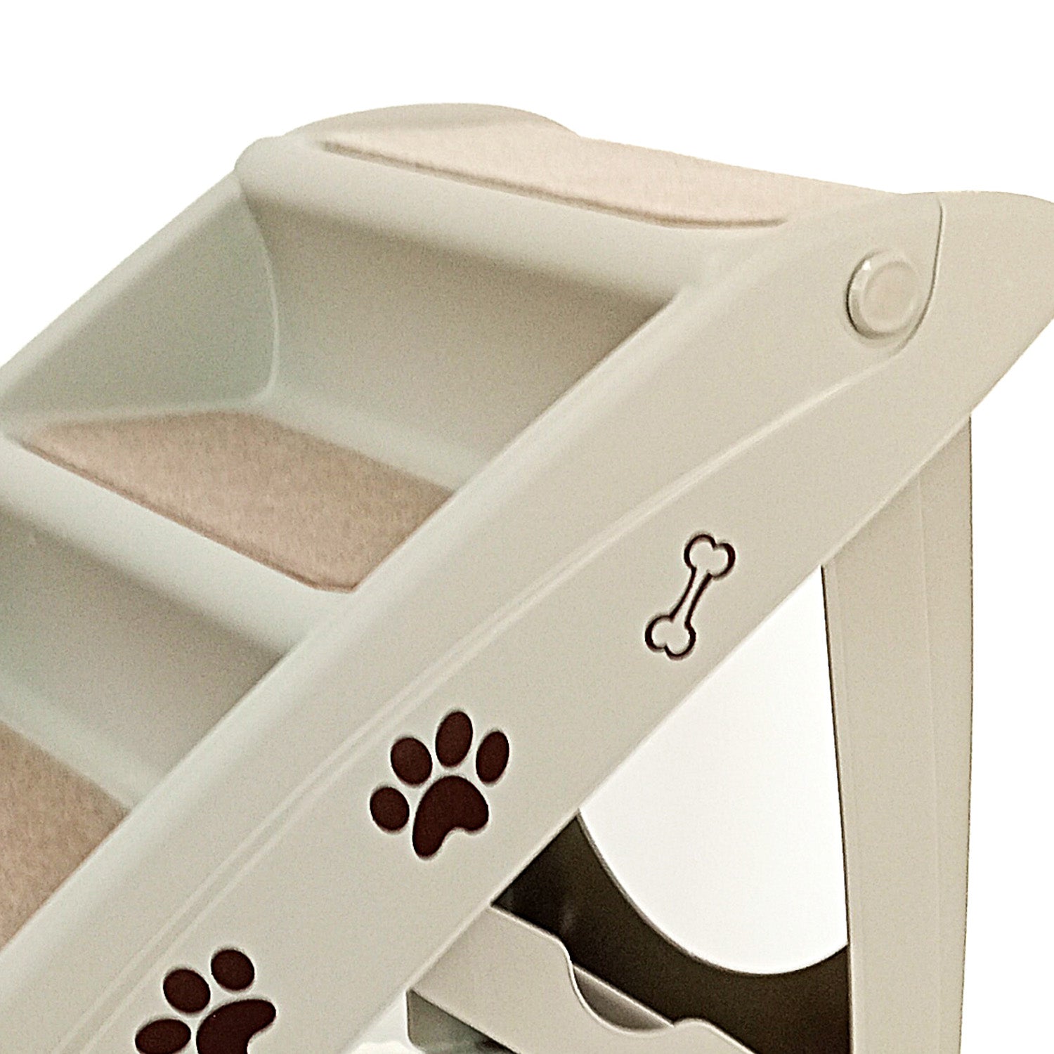 Escalera Plegable para Perro o Gato Talla Mediana de Ángulo Recto para Mascotas, Material PP, Diseño de Huellas de Patas y Huesos Adorables, Fácil de Armar y Guardar, Escalones Antideslizantes para Uso en el Hogar - Ideal para Sofá, Cama y Más, Escalera para Mascotas | Escalera para Mascotas Moderna | Escalera para Mascotas Duradera| 1 Pieza | DUKE´S