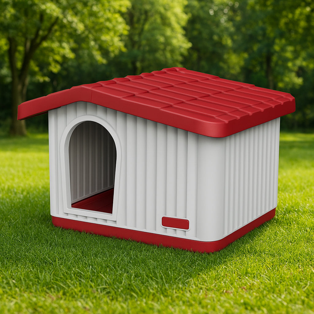 Casa Perro Chico Plástico Térmica Raza Pequeña Mini Ajolopet Rojo